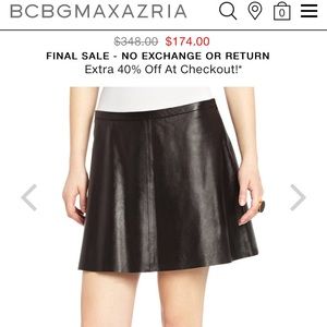 BCBGMAXAZRIA Flared Leather Skirt “SHERYL”
